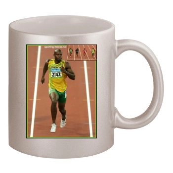 Asafa Powell 11oz Metallic Silver Mug