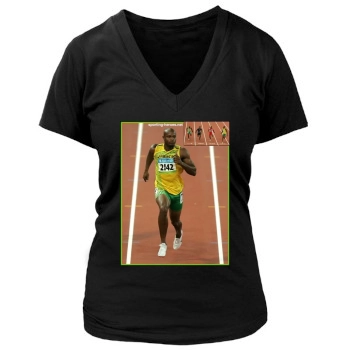 Asafa Powell Women's Deep V-Neck TShirt