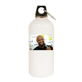 Asafa Powell White Water Bottle With Carabiner