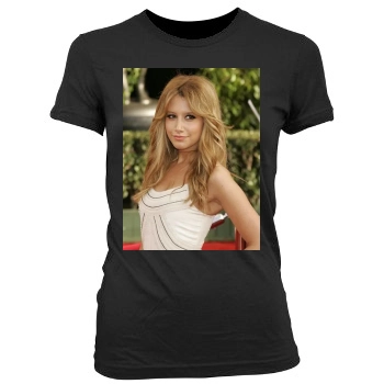 Ashley Tisdale Women's Junior Cut Crewneck T-Shirt