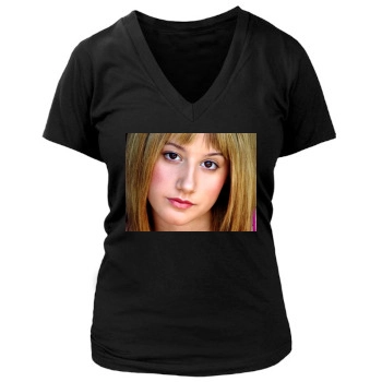 Ashley Tisdale Women's Deep V-Neck TShirt