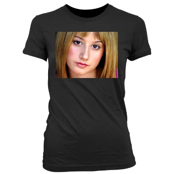 Ashley Tisdale Women's Junior Cut Crewneck T-Shirt