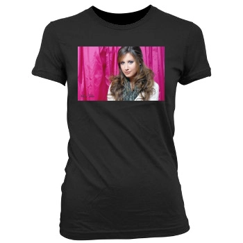 Ashley Tisdale Women's Junior Cut Crewneck T-Shirt