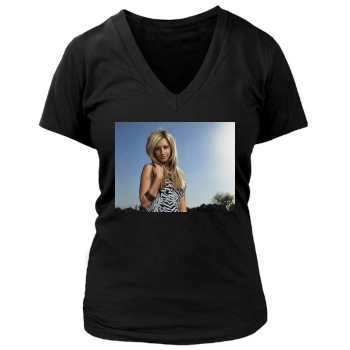 Ashley Tisdale Women's Deep V-Neck TShirt