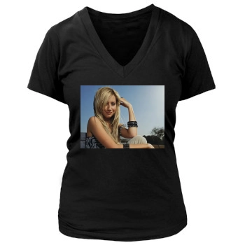 Ashley Tisdale Women's Deep V-Neck TShirt