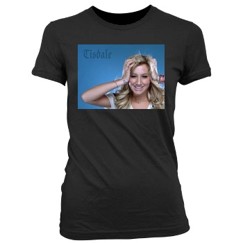 Ashley Tisdale Women's Junior Cut Crewneck T-Shirt