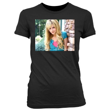 Ashley Tisdale Women's Junior Cut Crewneck T-Shirt