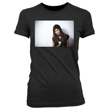 Ashley Tisdale Women's Junior Cut Crewneck T-Shirt