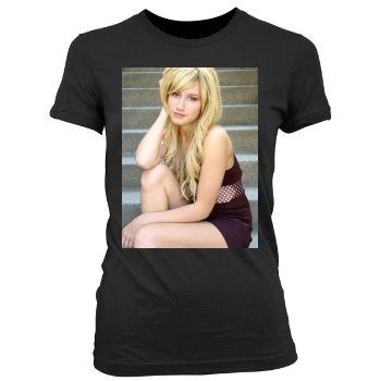 Ashley Tisdale Women's Junior Cut Crewneck T-Shirt