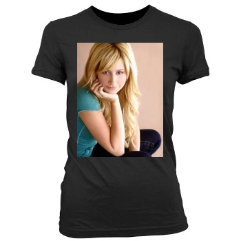 Ashley Tisdale Women's Junior Cut Crewneck T-Shirt