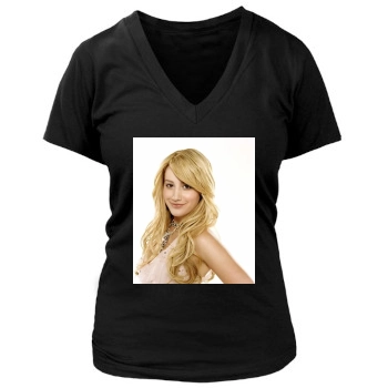 Ashley Tisdale Women's Deep V-Neck TShirt