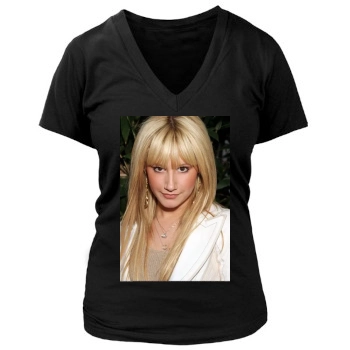 Ashley Tisdale Women's Deep V-Neck TShirt