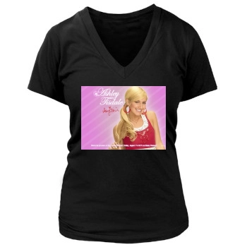 Ashley Tisdale Women's Deep V-Neck TShirt