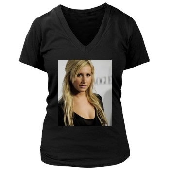 Ashley Tisdale Women's Deep V-Neck TShirt