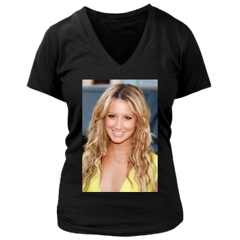 Ashley Tisdale Women's Deep V-Neck TShirt