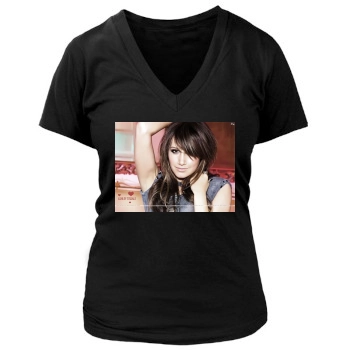 Ashley Tisdale Women's Deep V-Neck TShirt