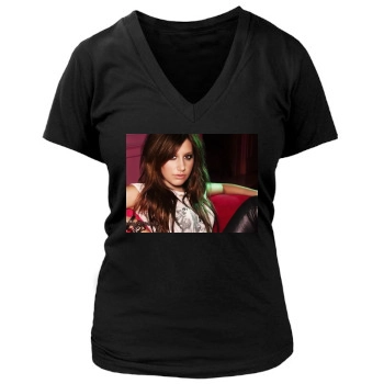 Ashley Tisdale Women's Deep V-Neck TShirt