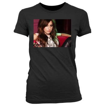 Ashley Tisdale Women's Junior Cut Crewneck T-Shirt