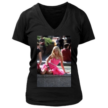 Ashley Tisdale Women's Deep V-Neck TShirt