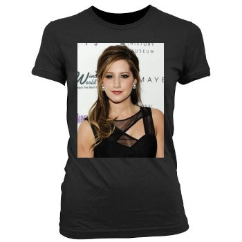 Ashley Tisdale Women's Junior Cut Crewneck T-Shirt