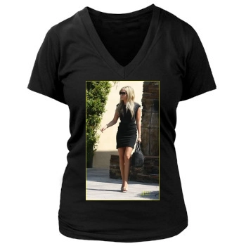 Ashley Tisdale Women's Deep V-Neck TShirt