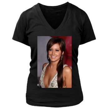 Ashley Tisdale Women's Deep V-Neck TShirt