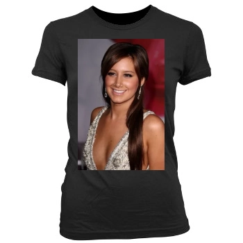 Ashley Tisdale Women's Junior Cut Crewneck T-Shirt