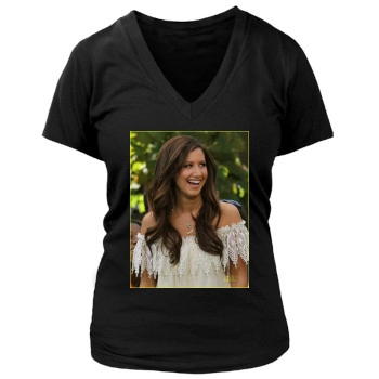 Ashley Tisdale Women's Deep V-Neck TShirt