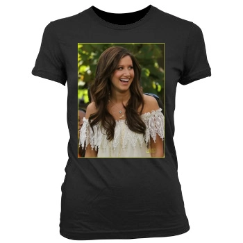 Ashley Tisdale Women's Junior Cut Crewneck T-Shirt