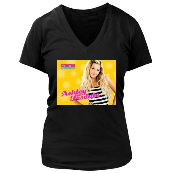 Ashley Tisdale Women's Deep V-Neck TShirt