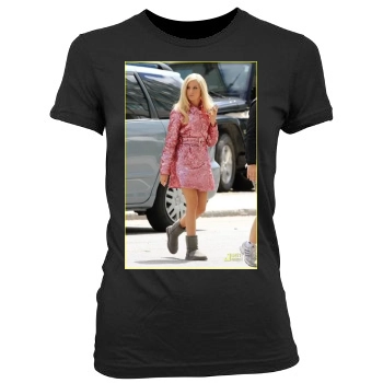 Ashley Tisdale Women's Junior Cut Crewneck T-Shirt