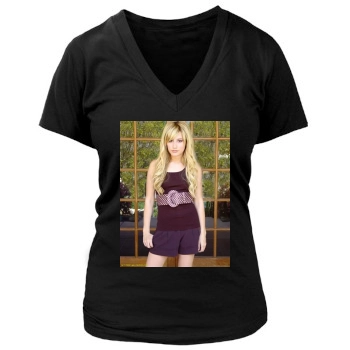 Ashley Tisdale Women's Deep V-Neck TShirt