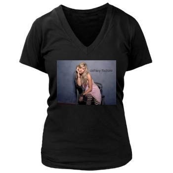 Ashley Tisdale Women's Deep V-Neck TShirt