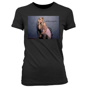 Ashley Tisdale Women's Junior Cut Crewneck T-Shirt