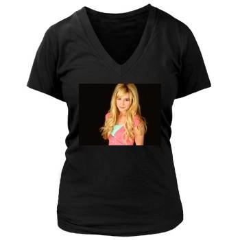 Ashley Tisdale Women's Deep V-Neck TShirt