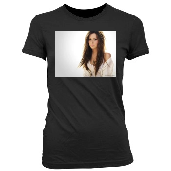 Ashley Tisdale Women's Junior Cut Crewneck T-Shirt