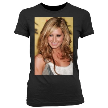 Ashley Tisdale Women's Junior Cut Crewneck T-Shirt