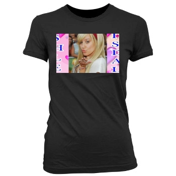 Ashley Tisdale Women's Junior Cut Crewneck T-Shirt