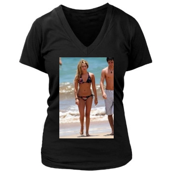 Ashley Tisdale Women's Deep V-Neck TShirt