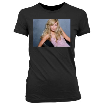 Ashley Tisdale Women's Junior Cut Crewneck T-Shirt