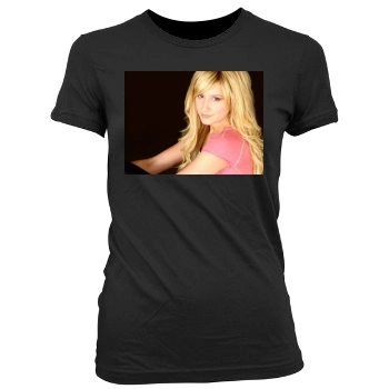 Ashley Tisdale Women's Junior Cut Crewneck T-Shirt