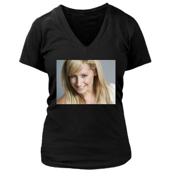 Ashley Tisdale Women's Deep V-Neck TShirt