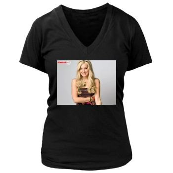 Ashley Tisdale Women's Deep V-Neck TShirt