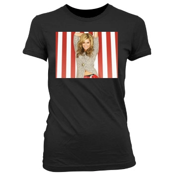 Ashley Tisdale Women's Junior Cut Crewneck T-Shirt