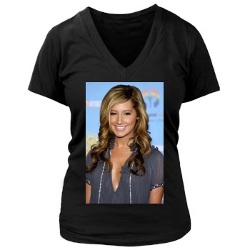 Ashley Tisdale Women's Deep V-Neck TShirt