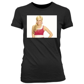 Ashley Tisdale Women's Junior Cut Crewneck T-Shirt