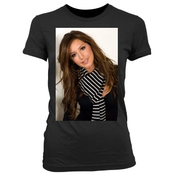 Ashley Tisdale Women's Junior Cut Crewneck T-Shirt