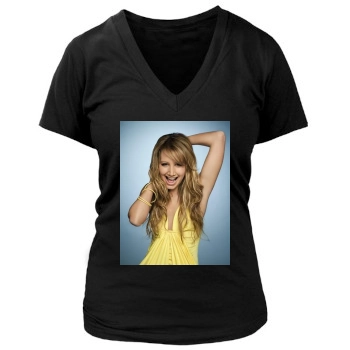 Ashley Tisdale Women's Deep V-Neck TShirt