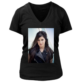 Ashley Tisdale Women's Deep V-Neck TShirt