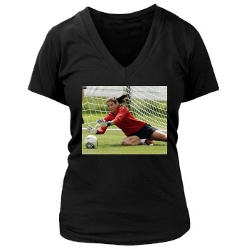 Hope Solo Women's Deep V-Neck TShirt